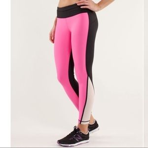Lululemon Pink & Black Colorblock Leggings